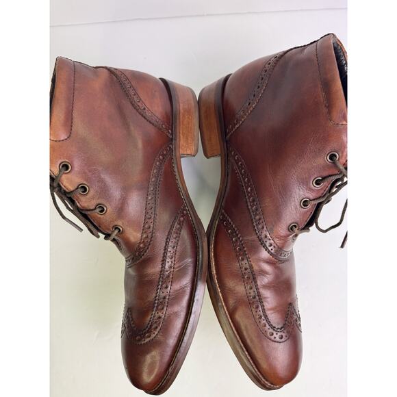 Cole Haan Liam Chukka II Wingtip Leather Ankle Boots Brown Men’s 9.5 C11053